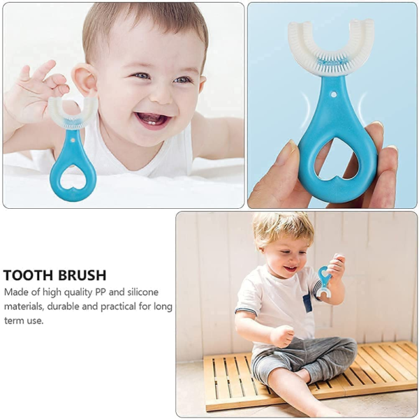 360° U-Shaped Baby Toothbrush – Soft Silicone Oral Care for Kids