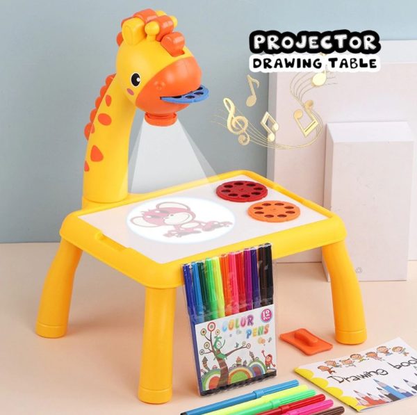 Giraffe LED Projector Drawing Board – Kids Art & Painting Table Toy
