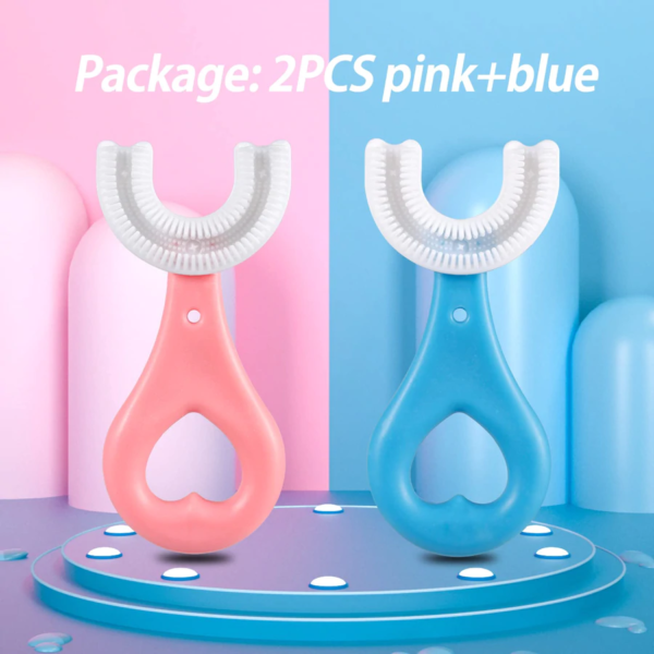 360° U-Shaped Baby Toothbrush – Soft Silicone Oral Care for Kids