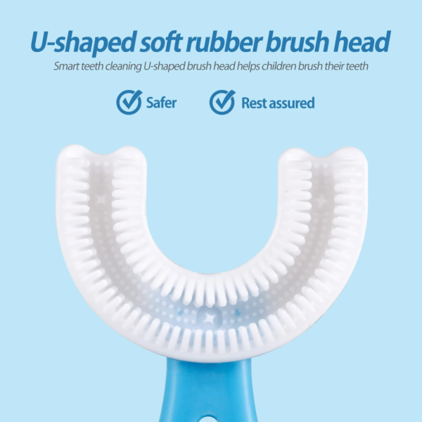 360° U-Shaped Baby Toothbrush – Soft Silicone Oral Care for Kids