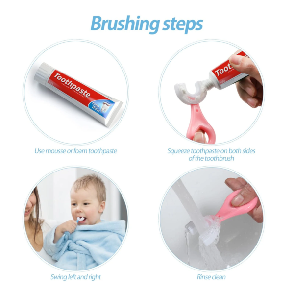 360° U-Shaped Baby Toothbrush – Soft Silicone Oral Care for Kids