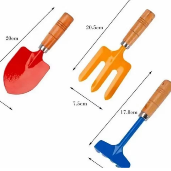 Kids Gardening Tools Set (3 Pcs) – Mini Shovel, Rake & Spade for Outdoor Play