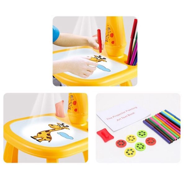 Giraffe LED Projector Drawing Board – Kids Art & Painting Table Toy