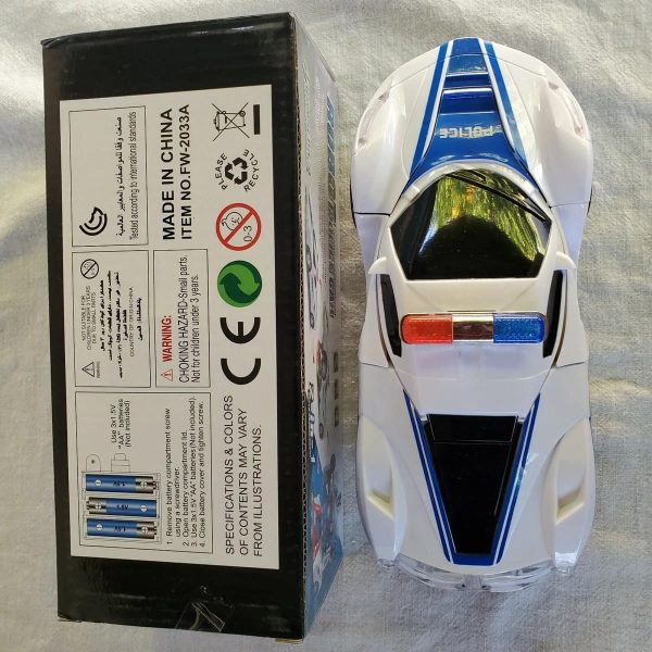 Robot Police Car Toy – Transformer with Lights, Music, Automatic Rotation, Bump-and-Go Action & Kids’ Brain Development Fun