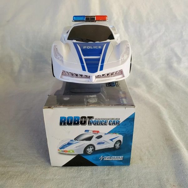 Robot Police Car Toy – Transformer with Lights, Music, Automatic Rotation, Bump-and-Go Action & Kids’ Brain Development Fun