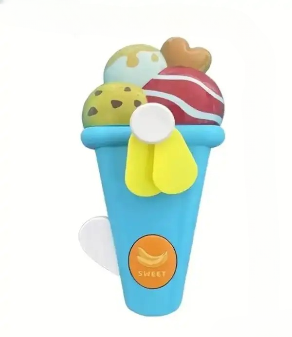 Ice Cream Cone Handheld Toy Fan for Kids – Cute Cartoon Mini Fan